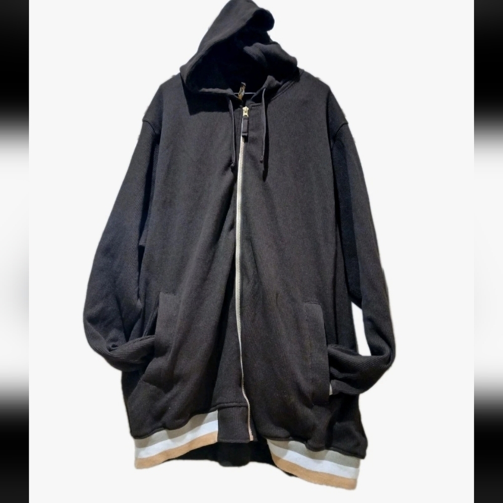 Brown Heavy Duty Waffle Hoodie Size:2XL Y2K VINTAGE MENS